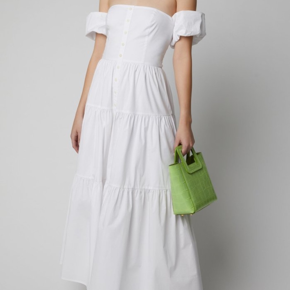 STAUD COTTON POPLIN 'ELIO' MIDI DRESS IN SIZE 2